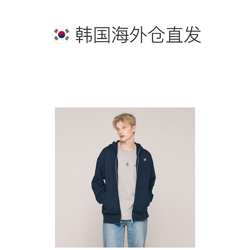 韩国直邮BARREL 男士连帽衫UNISEX FLAG HOOD ZIPUP NAVY 1711128 - 图1