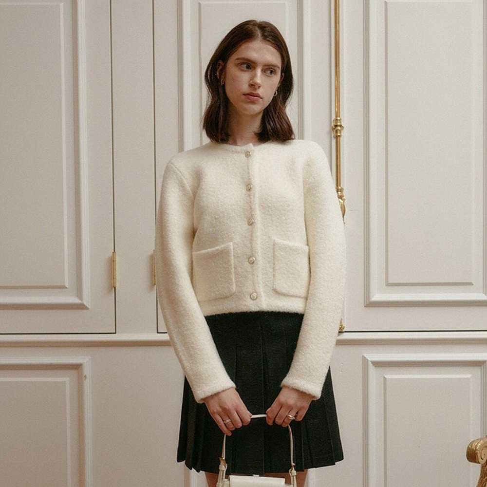 韩国直邮[LOOKAST]IVORY SASHA WOOL KNIT CARDIGAN羊毛针织衫毛 - 图2