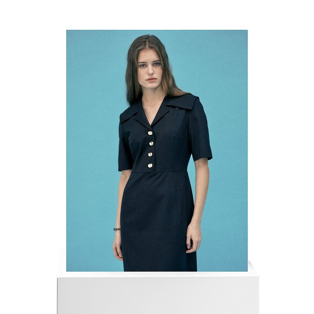 韩国直邮LOEUVRE正品 连衣裙302255633Wide Collar Dress SW3SO12 - 图3