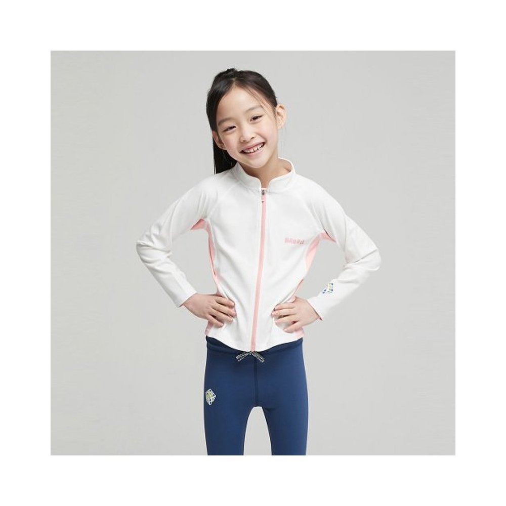 韩国直邮BARREL 儿童时尚防晒服KIDS MOVE ZIPUP RASHGUARD OFFWH - 图0