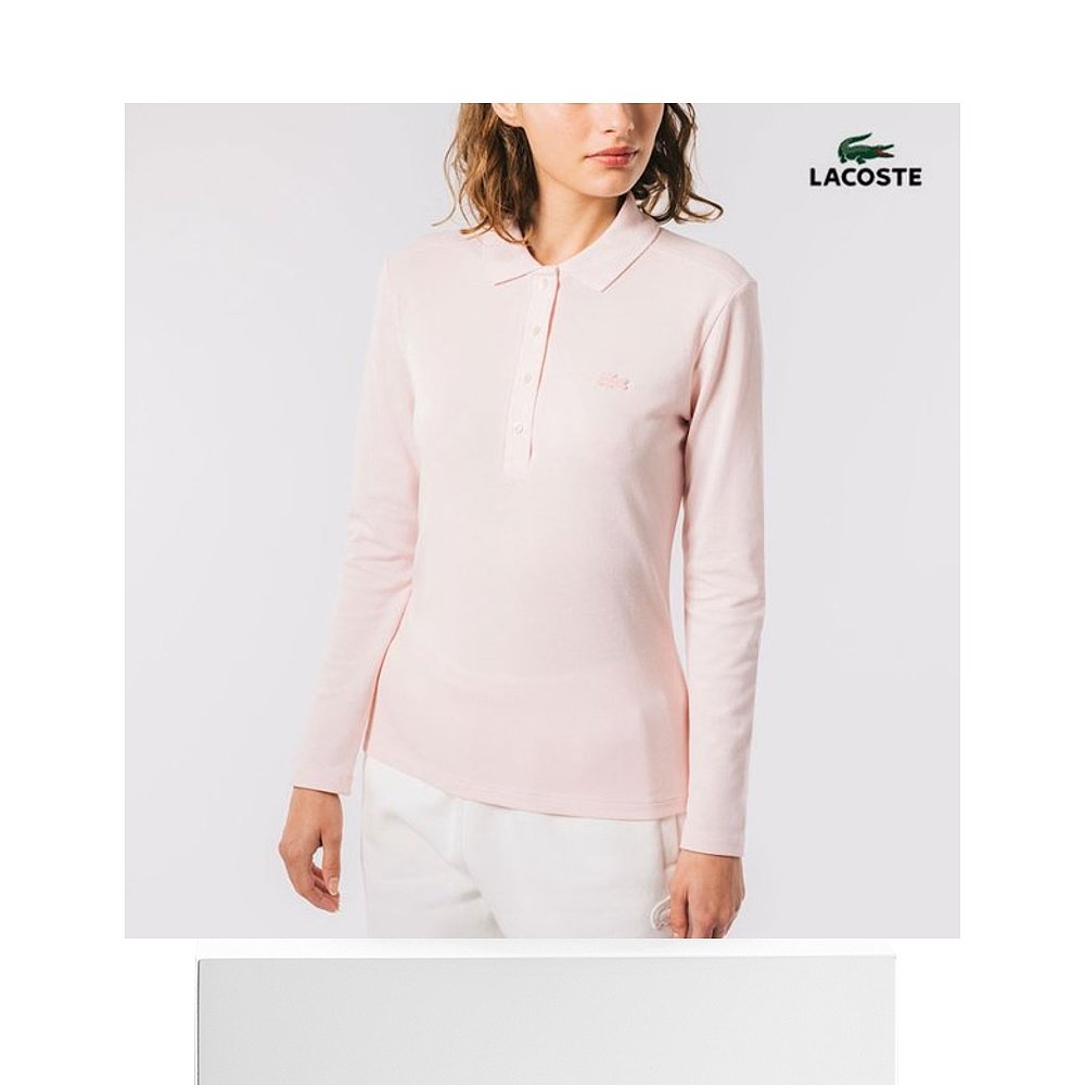 韩国直邮Lacoste T恤 LACOSTE/Women/Stretch/Long Sleeve T-Shir - 图3