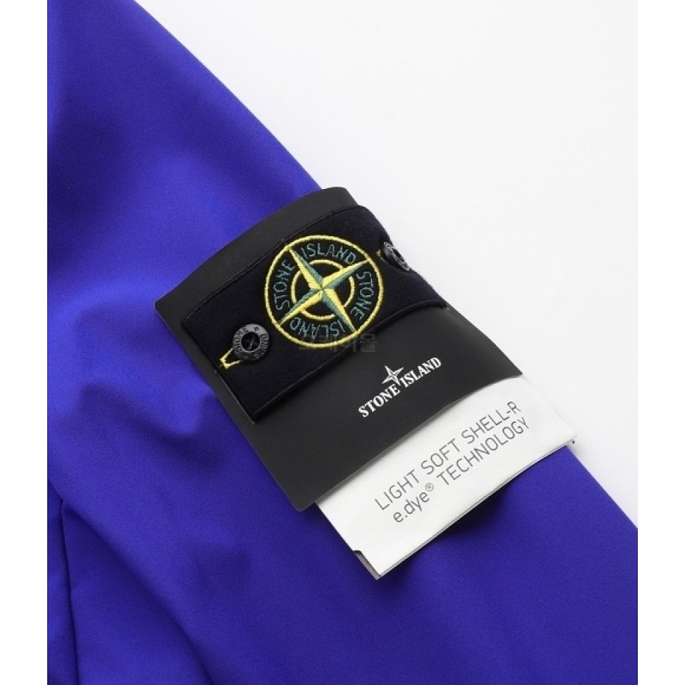 Stone Island石头岛外套男女款蓝色连帽袖标百搭舒适休闲 - 图2