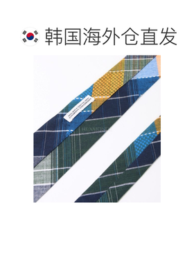 韩国直邮Engineered Garments 海军蓝/黄/绿马德拉斯提花领带 (25