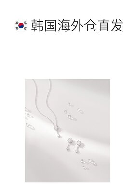 韩国直邮JESTINA 女士项链 SET-J0-1100银色日常简约吊坠耳环