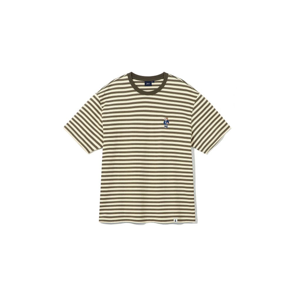 韩国直邮YALE (23SS) EMBROIDERY DAN STRIPE TEE YELLOWT恤YD01S - 图0