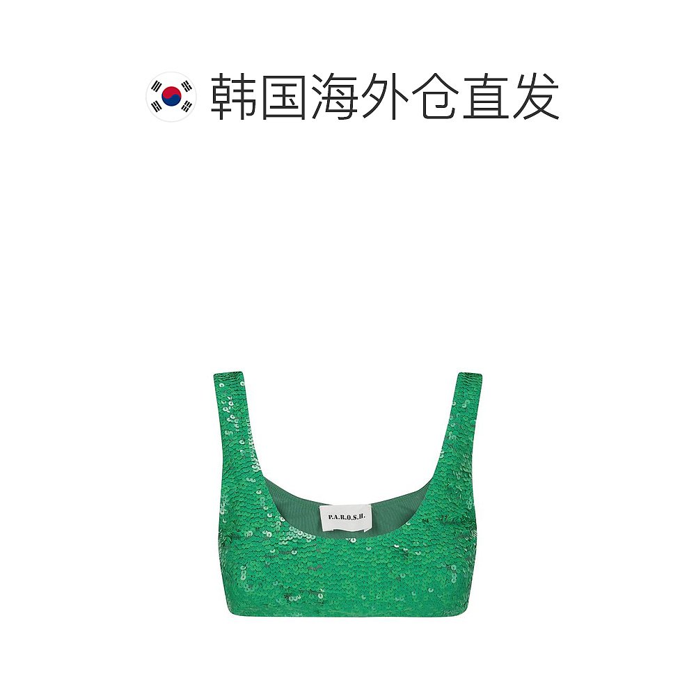 韩国直邮PAROSH24SS短袖T恤女D311518GARBO24 068 EMERALD - 图1