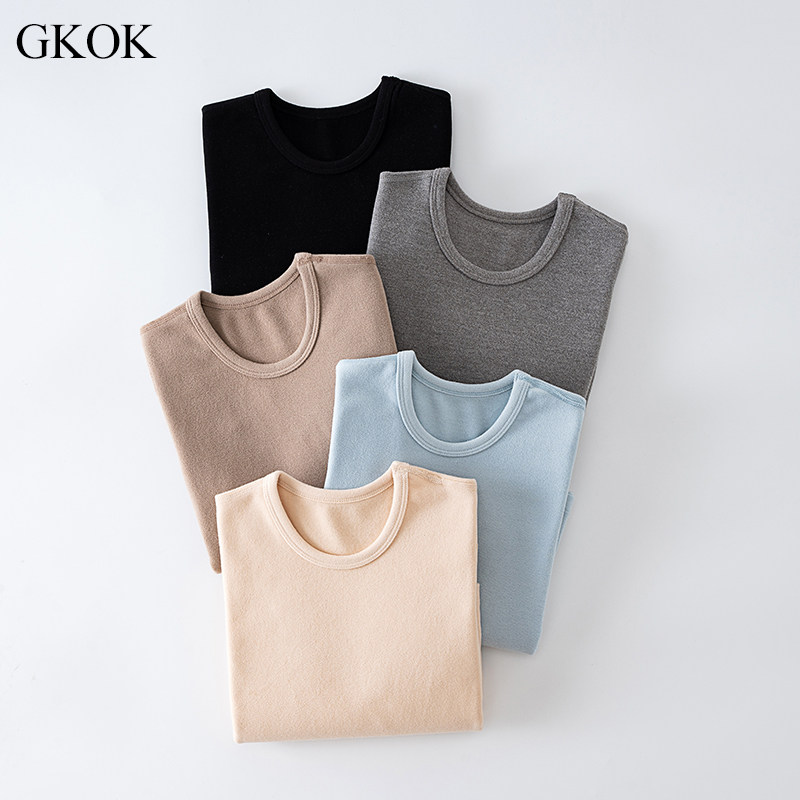 儿童秋冬保暖上衣男女童长袖T恤内衣宝宝白黑色德绒圆领打底衫a类,淘宝优惠券,粉丝福利购,淘宝优惠卷