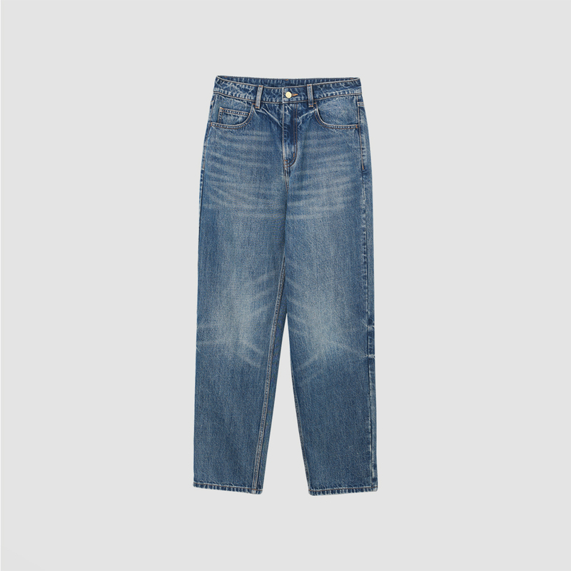 【播奥莱】播商场同款复古牛仔裤女春秋高腰宽松直筒裤BDQ3KD1684 - 图3