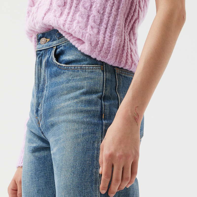 【播奥莱】播商场同款复古牛仔裤女春秋高腰宽松直筒裤BDQ3KD1684 - 图0