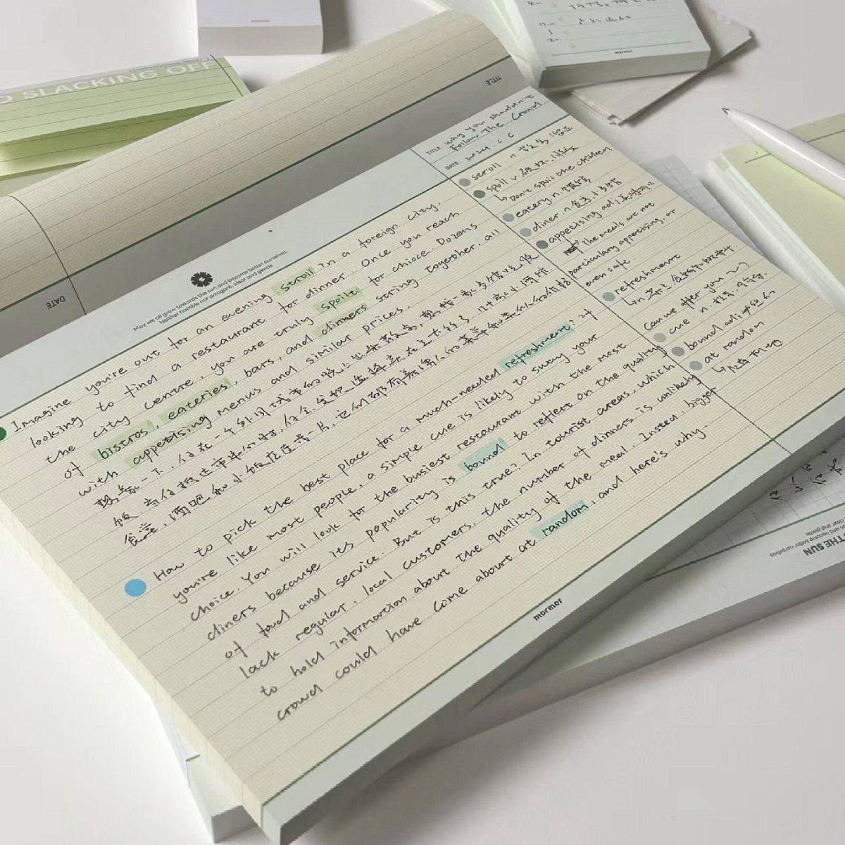 清仓韩系清凉薄荷B5拍纸本ins高颜值草稿纸学生可撕笔记本信纸,淘宝优惠券,粉丝福利购,淘宝优惠卷