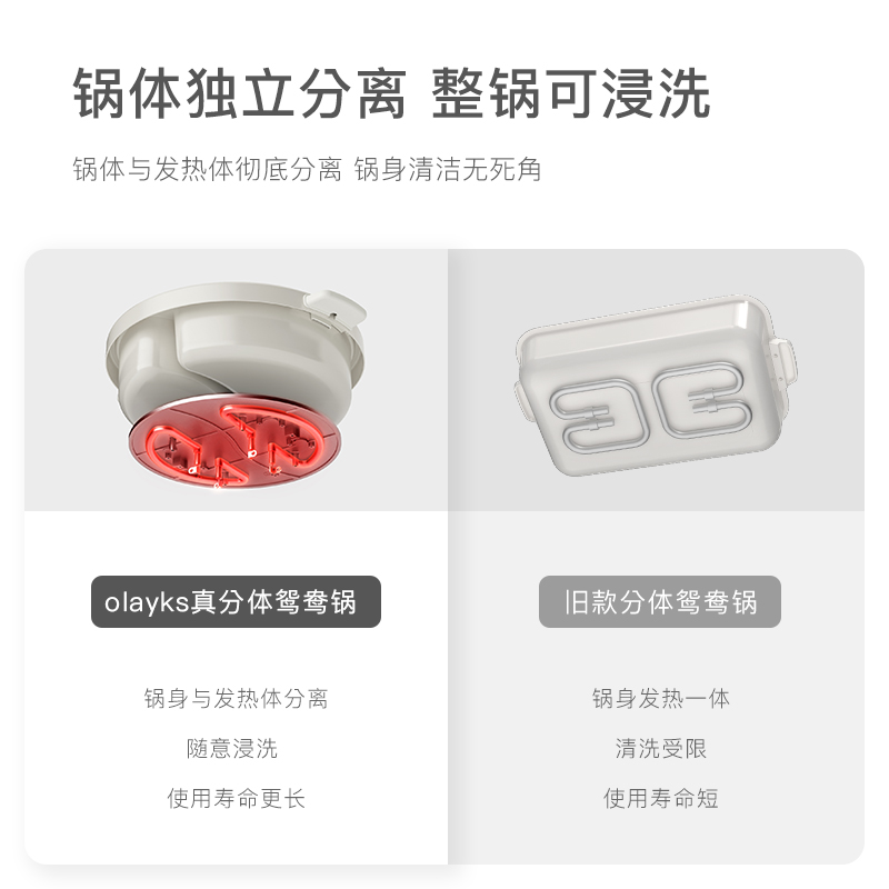 olayks立时6L电火锅家用多功能鸳鸯分体式大容量料理锅炒菜秒涮