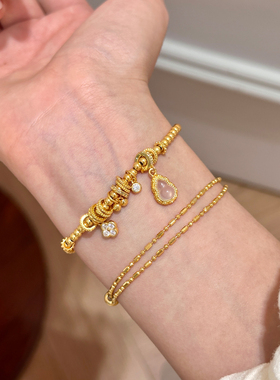 谷岚龙心同款925纯银盘缠手链