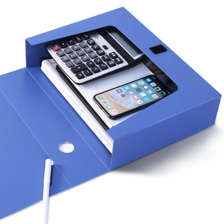 得力5684 档案盒文件夹aba系列a4 75mm 55mm 35mm 25mm档案袋蓝色学校图书馆档案室办公用品单只装