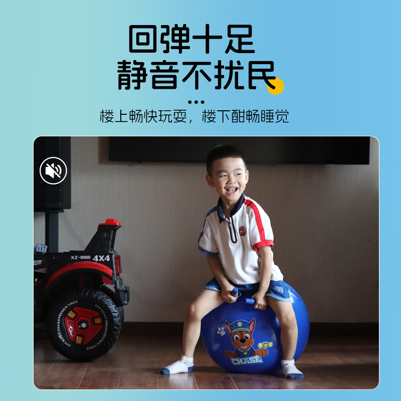 正版汪汪队儿童羊角球感统训练跳跳球蹦幼儿园蹦蹦球加厚大号玩具 - 图2