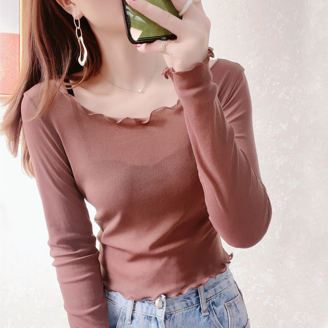 ໃໝ່ຕາໜ່າງຄໍຍາວ suspender skirt lace bottoming ເສື້ອ
