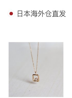 1h可退 日本直邮cui-cuiK10YG钻石项链单颗钻石方形吊坠cuicui