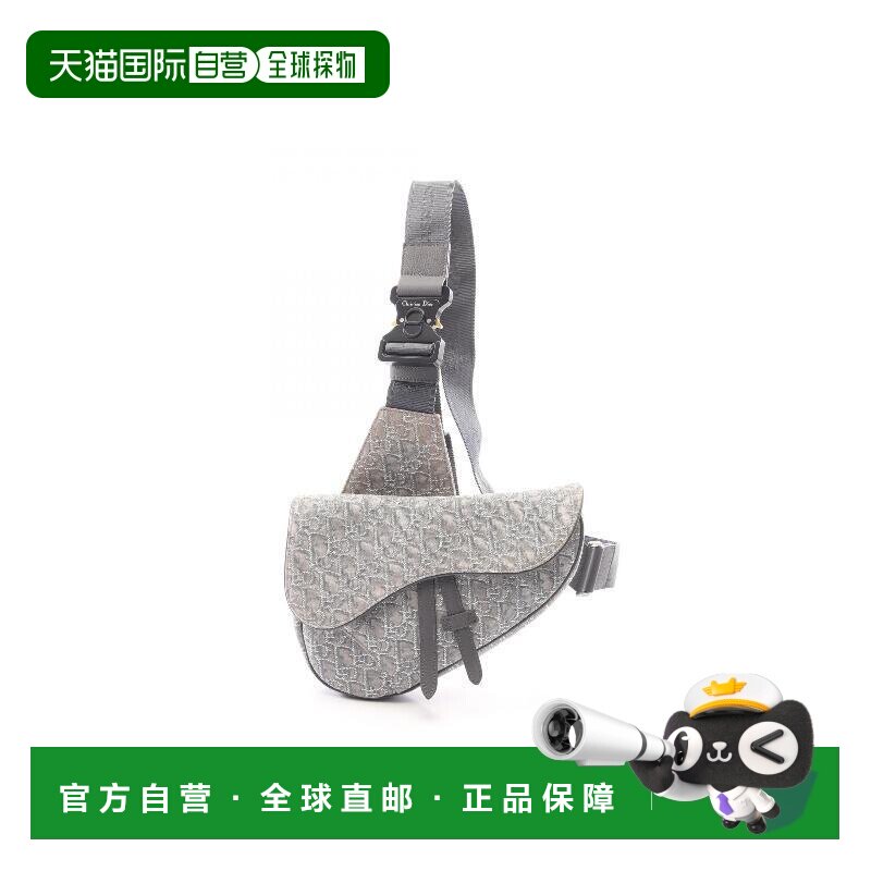 日本直邮中古Dior迪奥女包B级9新Oblique Saddle老花马鞍包帆布斜
