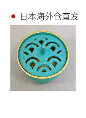 【日本直邮】岩铸Iwachu南部铁器 香炉 金色/土耳其蓝色 直径8.5H
