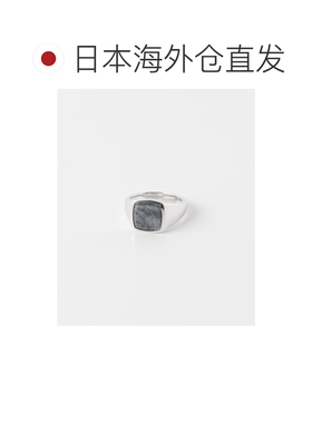 1h可退 日本直邮TOM WOOD 男士 Larvikite黑曜石方正戒面银戒 925
