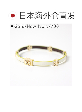 日本直邮Tory Burch ELEANOR 皮革手链 手镯 Eleanor 配饰 18K 金
