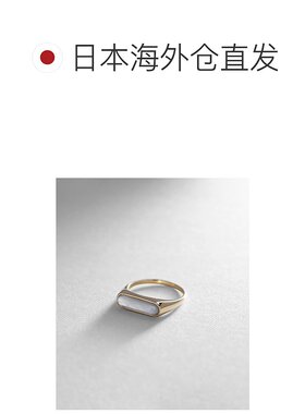 日潮跑腿COCOSHNIK彩色宝石（白唇牡蛎）图章戒指薄石系列。珍珠