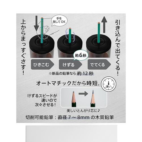 【日本直邮】Plus普乐士 电动削笔刀SASITEMI FS-760 黑色84-050 - 图3