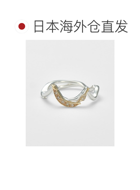 日本直邮agete 阿卡朵 女士银色钻石戒指 K10金与925银双材质 豌