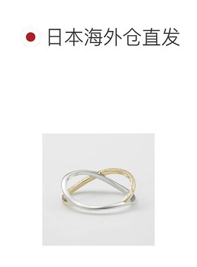 日本直邮日潮 agete 阿卡朵 银K10戒指金色银色时尚简约交叉配饰