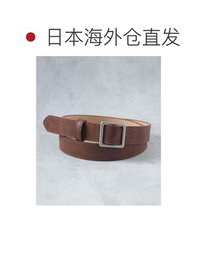 日本直邮男士女士通用 无孔方扣皮带 灰色