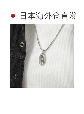 日本直邮DIESEL 椭圆形 D 吊坠项链 DX1342040 男女通用银色