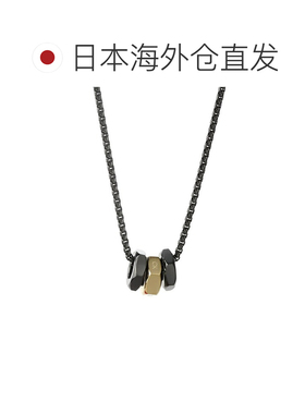 日本直邮Calvin Klein 男士项链LATCH 35000259黑色和金色配饰