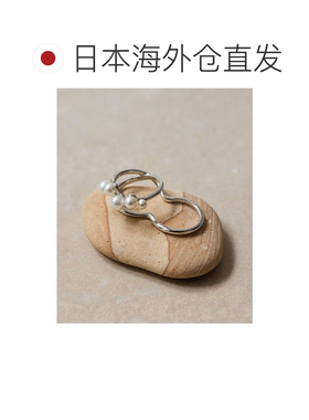 日本直邮官方授权 ear PAPILLONNER 珍珠装饰双环戒指