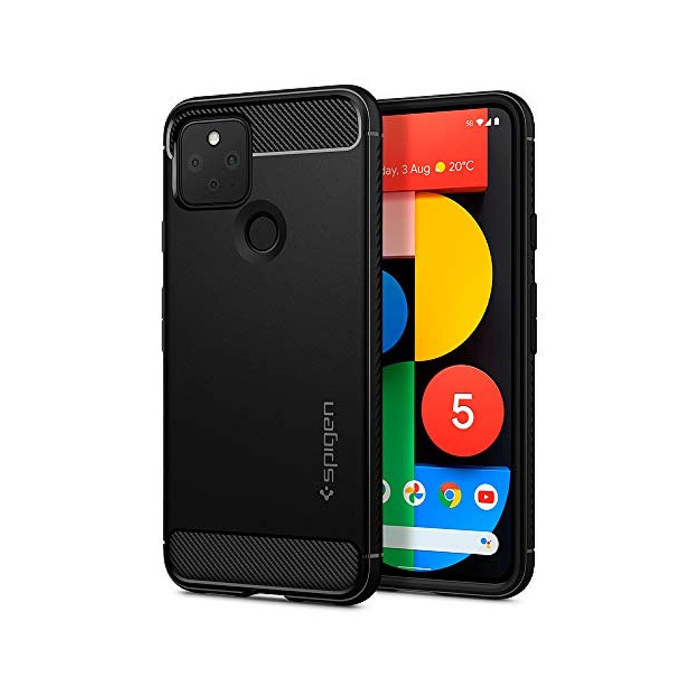 Spigen 手机壳Pixel 5 TPU 哑黑色 ACS01902保护壳指纹 - 图0