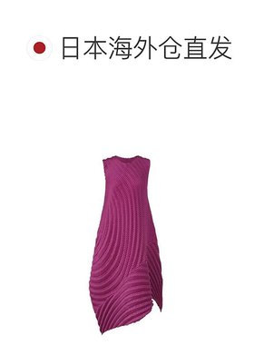 日本直邮三宅一生  主线 年轮无袖长裙  23号 紫色  尺码2连衣裙