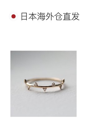 1h可退 日本直邮cui-cui K10YG 黄金钻石戒指 0.07ct 可爱简约 75