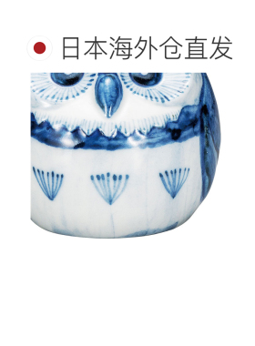 日本直邮九谷烧礼品包装2.2号猫头鹰 青花瓷摆件 吉祥物 猫头鹰