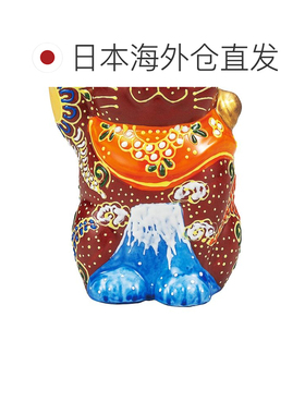 日本直邮九谷烧礼品包装第 4 号招财猫富士山图案幸运符