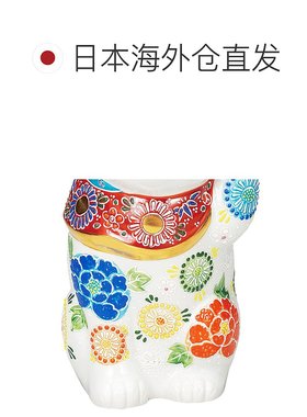 日本直邮九谷烧8.5号招财猫 白色 摆件 护身符 招财猫