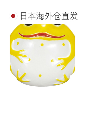 日本直邮九谷烧礼品包装 2.8号 黄釉青蛙摆件护身符流行礼物结婚