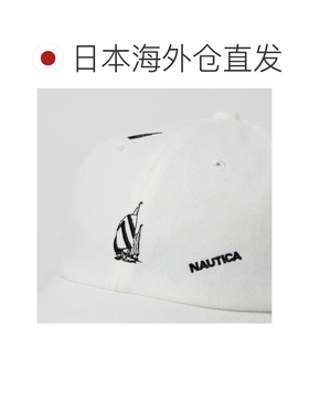 日本直邮NAUTICA 白色徽标图案刺绣六片帽帽子遮阳帽