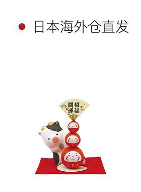 日本直邮龙虎摆件招福吉祥物花牛开运做工精致手工制作礼物