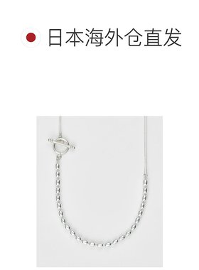 1h可退 日本直邮agete 阿卡朵 女士 立体感椭圆球链设计银色项链