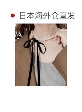1h可退 日本直邮官方授权 SMELLY 天鹅绒蝴蝶结珍珠项链