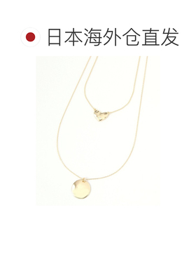 1h可退 日本直邮GLOBAL WORK女士简约双层长项链心形设计 499186