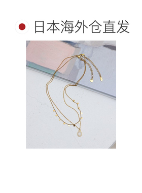 日本直邮ear PAPILLONNER 女士 双层项链 乳白色卡波西昂石不锈钢