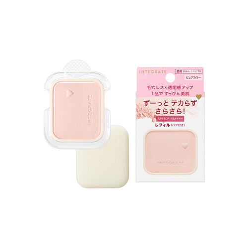 日潮跑腿INTEGRATE完美意境粉色爱心粉饼SPF50+PA++++替换装9.5g - 图0