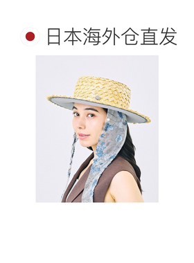 日本直邮CA4LA女士麦秆草编平顶礼帽 珍珠装饰可【付后1h可退】
