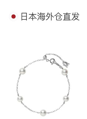 日潮跑腿Mikimoto御木本女士手镯18K白金珍珠手链简约大气优雅