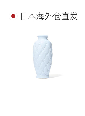 日本直邮Francfranc 陶瓷 绗缝 花卉花瓶 M款 浅蓝色
