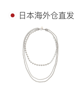 1h可退 日本直邮SHIPS 女士 多层可拆卸珍珠不锈钢球链项链  3192